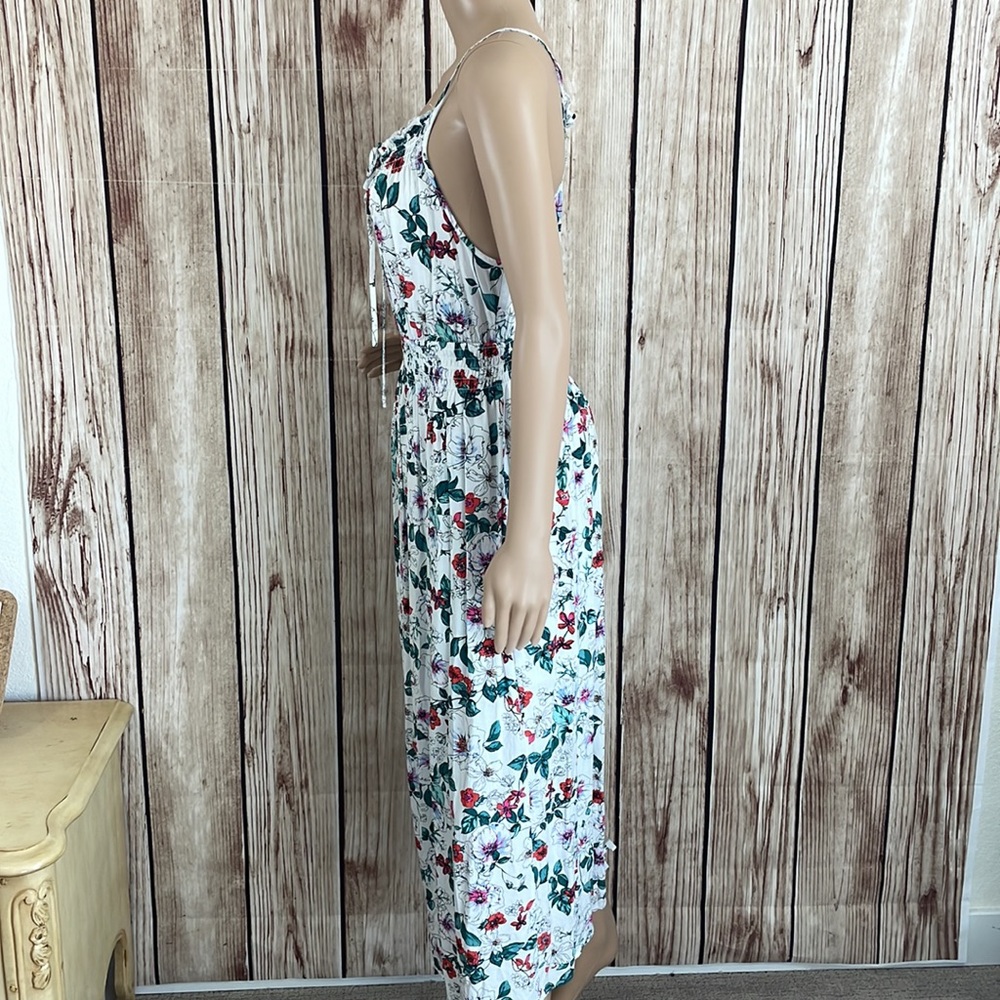 Favlux Fashion White Stretchy Floral Maxi Dress with White Lining Med - Picture 6 of 12